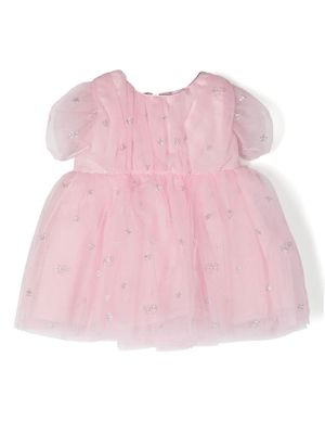 Chiara Ferragni Kids glitter monogram print tulle dress - Pink