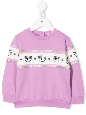 Chiara Ferragni Kids graphic-print long-sleeve sweatshirt - Purple