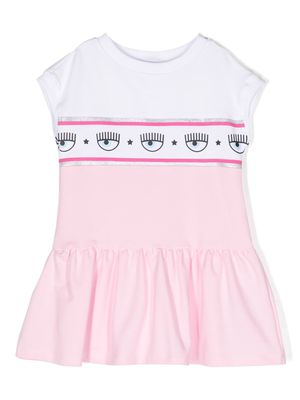 Chiara Ferragni Kids logo-detail cotton dress - Pink