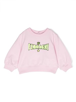 Chiara Ferragni Kids logo-detail cotton jumper - Pink