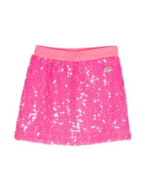 Chiara Ferragni Kids logo-detail sequin skirt - Pink