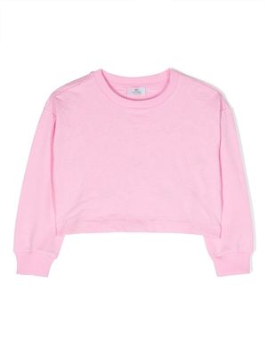 Chiara Ferragni Kids logo-embroidered cotton sweatshirt - Pink