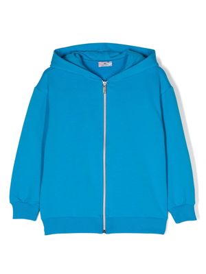 Chiara Ferragni Kids logo-embroidered hooded jacket - Blue