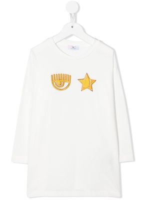 Chiara Ferragni Kids logo-embroidered long-sleeve T-shirt - White