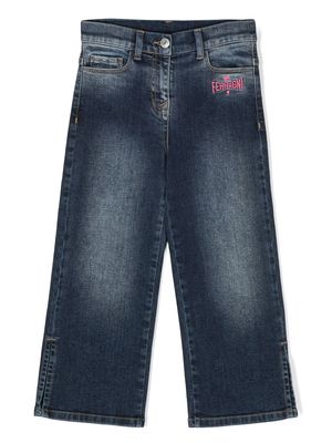 Chiara Ferragni Kids logo-embroidered straight-leg jeans - Blue