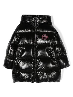 Chiara Ferragni Kids logo-patch padded jacket - Black