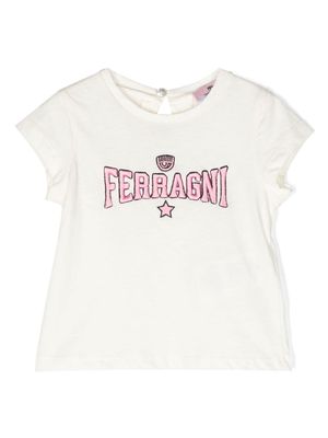 Chiara Ferragni Kids logo-patch T-shirt - White