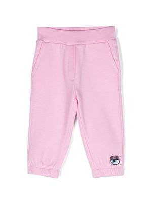 Chiara Ferragni Kids logo-patches tracksuit bottoms - Pink
