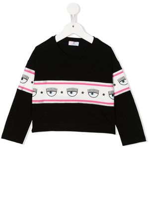 Chiara Ferragni Kids logo-print cotton sweatshirt - Black