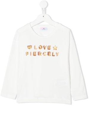 Chiara Ferragni Kids logo-print cotton sweatshirt - White