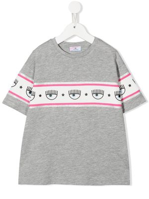 Chiara Ferragni Kids logo-print cotton T-shirt - 0032 GREY