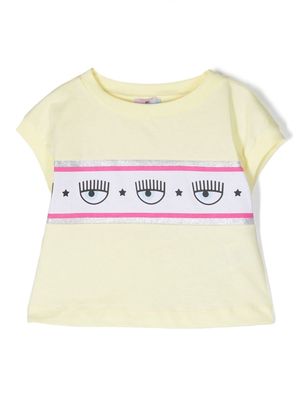 Chiara Ferragni Kids logo-print cotton T-shirt - Yellow