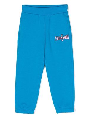 Chiara Ferragni Kids logo-print cotton track pants - Blue