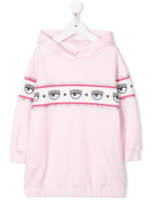 Chiara Ferragni Kids logo print hoodie dress - 0090 PINK
