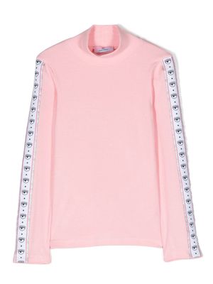 Chiara Ferragni Kids logo-print ribbed-knit sweatshirt - Pink