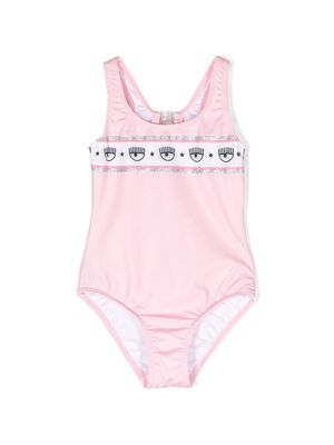 Chiara Ferragni Kids logo-print swimsuit - Pink