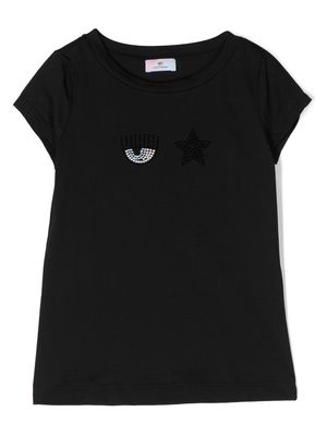 Chiara Ferragni Kids logo-print T-shirt - Black