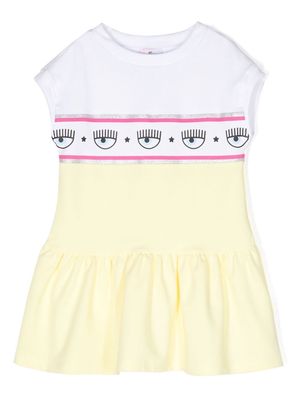 Chiara Ferragni Kids logo-tape casual dress - Yellow