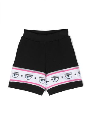 Chiara Ferragni Kids logo-tape casual shorts - Black