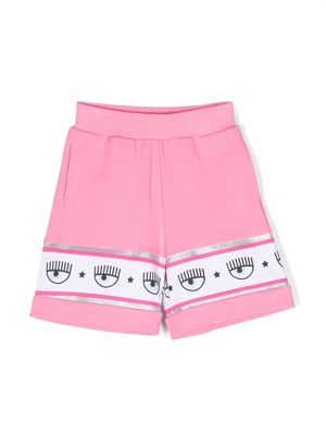 Chiara Ferragni Kids logo-tape casual shorts - Pink