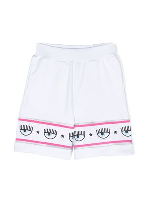 Chiara Ferragni Kids logo-tape casual shorts - White