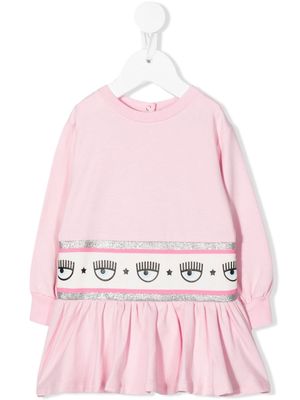 Chiara Ferragni Kids logo-tape jumper dress - Pink