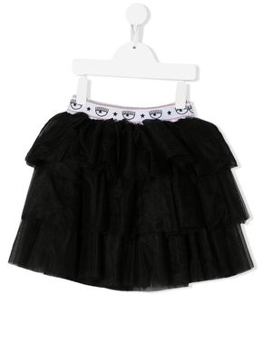 Chiara Ferragni Kids logo-waistband tutu skirt - 0050 BLACK