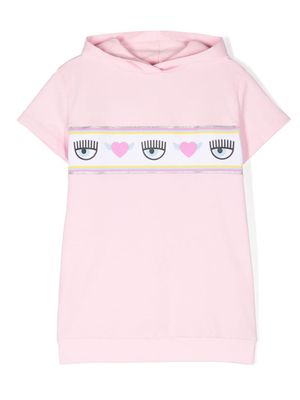 Chiara Ferragni Kids Logomania hooded cotton dress - Pink