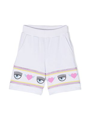 Chiara Ferragni Kids Maxi Logomania jersey shorts - White