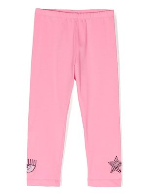 Chiara Ferragni Kids rhinestone-detail leggings - Pink