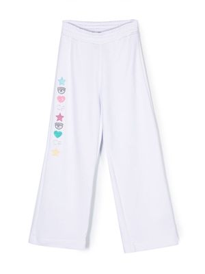 Chiara Ferragni Kids rhinestone-embellished track pants - White