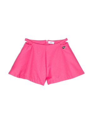 Chiara Ferragni Kids rhinestone-embellishment shorts - Pink