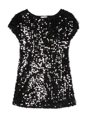 Chiara Ferragni Kids sequin-embellished short-sleeve T-shirt - Black