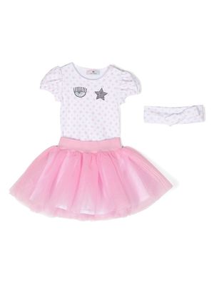 Chiara Ferragni Kids star-print tutu set - Pink