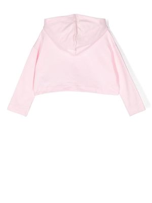 Chiara Ferragni Kids stretch-cotton logo-patch hoodie - Pink