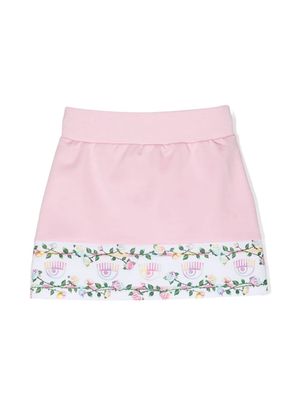 Chiara Ferragni Kids x Monnalisa Eyelike-print skirt - Pink