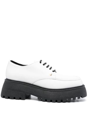 Chiara Ferragni lace-up leather oxford shoes - White