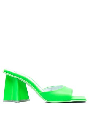 Chiara Ferragni leather square-toe mules - Green