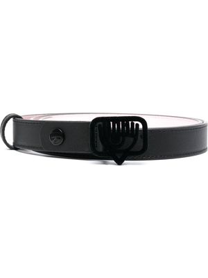 Chiara Ferragni logo buckle leather belt - Black