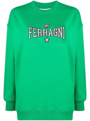 Chiara Ferragni logo-embroidered sweatshirt - Green