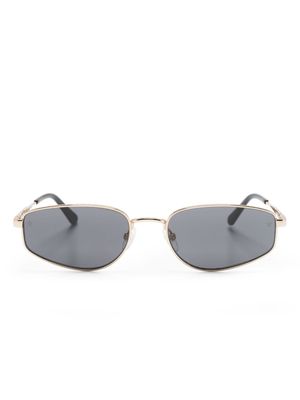 Chiara Ferragni logo-engraved oval-frame sunglasses - Gold