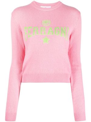 Chiara Ferragni logo-intarsia knitted jumper - Pink