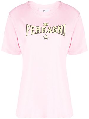 Chiara Ferragni logo-lettering cotton T-shirt - Pink