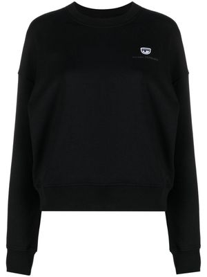 Chiara Ferragni logo-patch cotton sweatshirt - Black