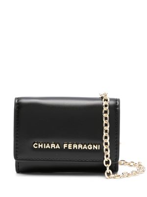 Chiara Ferragni logo-plaque chain link-detail wallets - Black