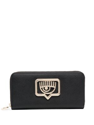 Chiara Ferragni logo-plaque detail wallet - Black