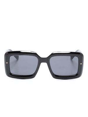 Chiara Ferragni logo-plaque rectangular-frame sunglasses - Black