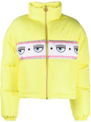 Chiara Ferragni logo-print puffer jacket - Yellow