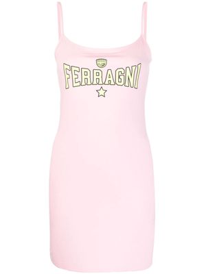 Chiara Ferragni logo-print sleeveless mini dress - Pink