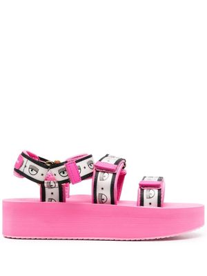 Chiara Ferragni logo-print strap sandals - Pink